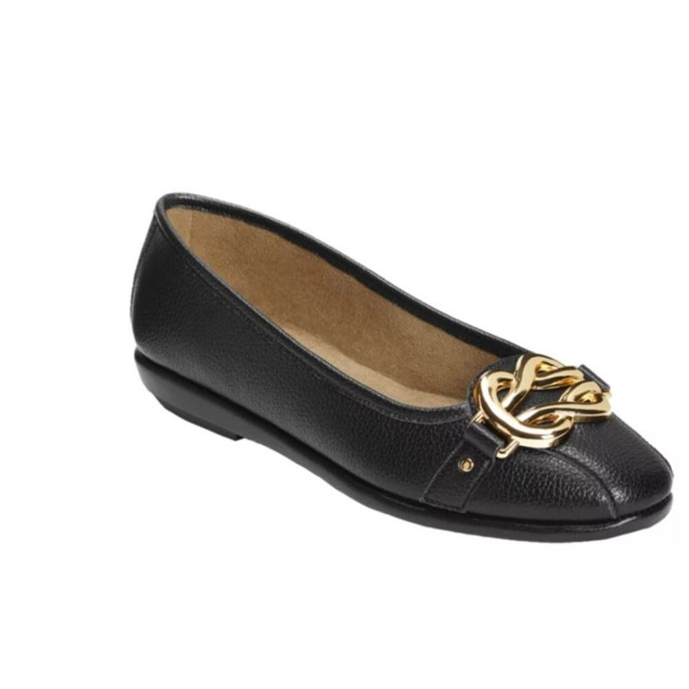 New Aerosoles Big Bet Flats Memory Foam Black 7M